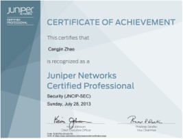 Juniper Networks Certified Professional - Security (JNCIP-SEC)